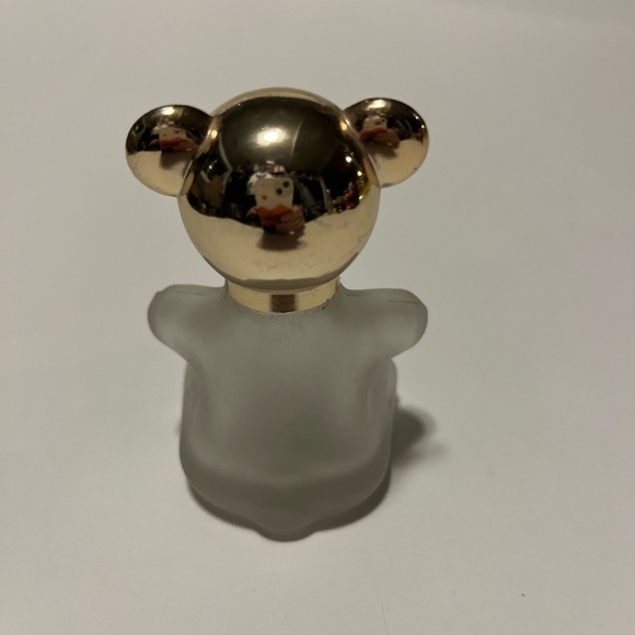 Vintage Avon Teddy Bear Decanter Bottle Frosted Glass Gold Lid With Box - Picture 4 of 6